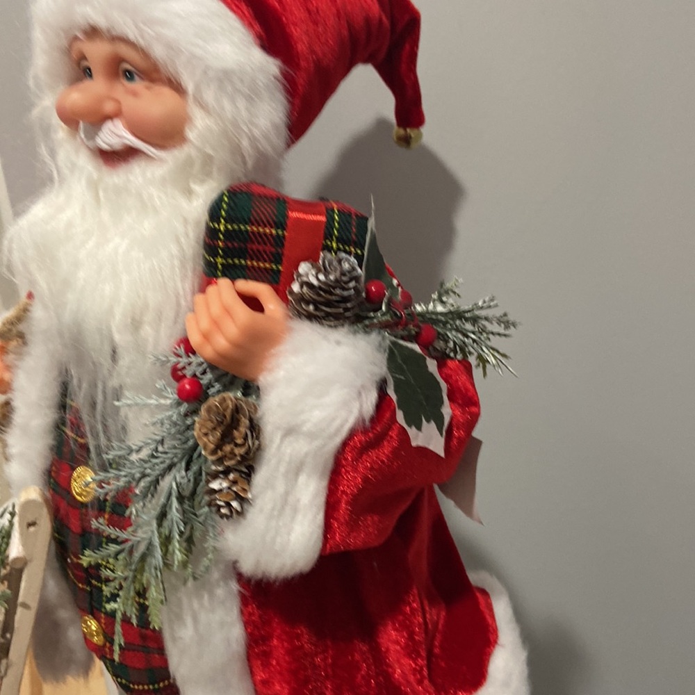 18 inch Santa Clause ๐
NWT holding a sled and present with greenery - Picture 5 of 9